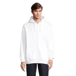Sweat zippé à capuche Carter unisexe personnalisable blanc