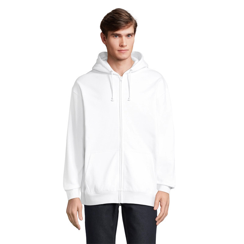 Sweat zippé à capuche Carter unisexe personnalisable blanc