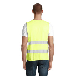 Gilet de sécurité unisexe jaune fluo dos