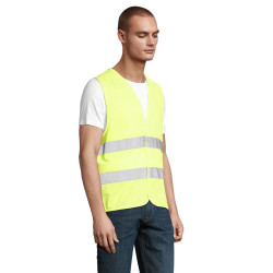 Gilet de sécurité unisexe jaune fluo profil