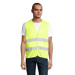 Gilet de sécurité unisexe jaune fluo face