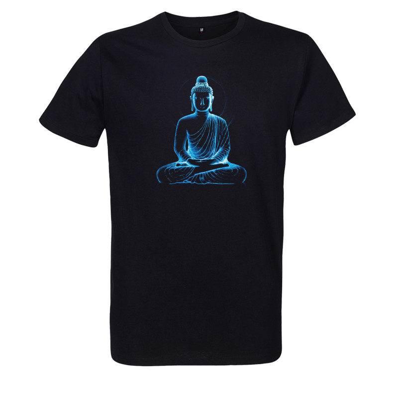 t-shirt homme noir imprimé bouddha zen