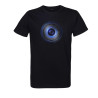 t-shirt noir imprimé disque vinyle bleu pour homme