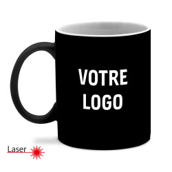 Mug noir et blanc personnalisable en gravure laser