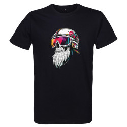 T-shirt noir Crâne Motard Barbu - pour Homme
