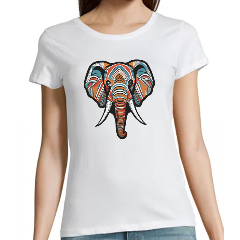 T Shirt éléphant- pour femme