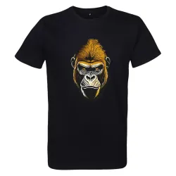 t-shirt homme noir imprimé gorille